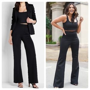 2 Pairs Express Super High Waisted Body Contour Flare Pant &WideLeg Pant Black S